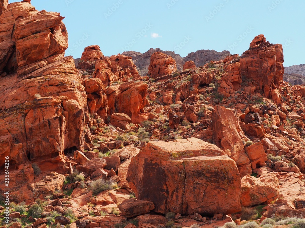 valley of fire national park in nevada, red rock formations
