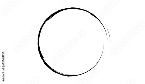 Grunge circle made of black paint.Grunge oval shape.Grunge logo design.