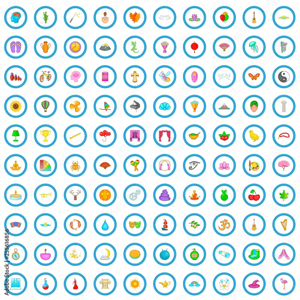 100 harmony icons set in cartoon style for any design illustration 100 harmony icons set in cartoon style for any design illustration