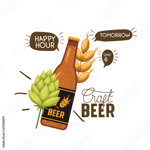 craft beer label isolated icon