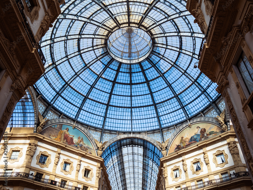 glass dome of Galleria Vittorio Emanuele in Milan