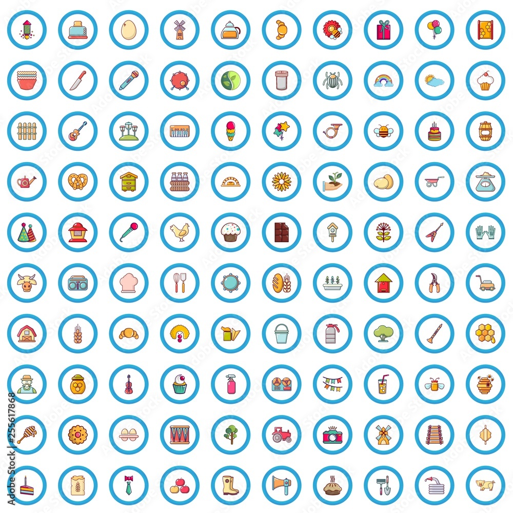 100 harvest festival icons set in cartoon style for any design vector illustration 100 harvest festival icons set in cartoon style for any design vector illustration