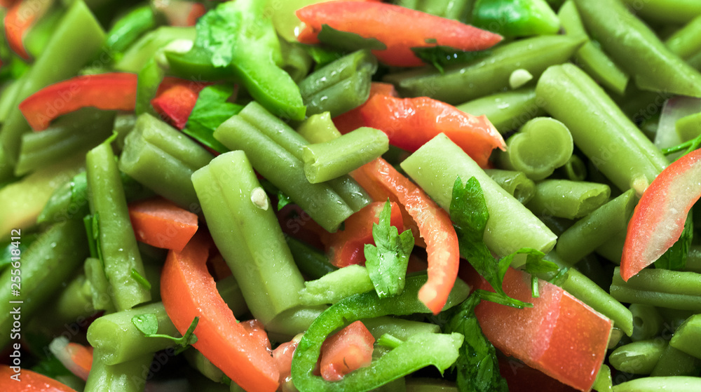 Asparagus salad. Fresh asparagus salad with tomatoes Asparagus salad. Fresh asparagus salad with tomatoes