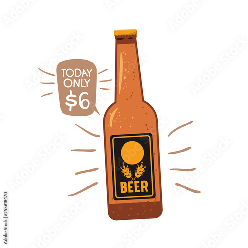 bottle of beer isolated icon