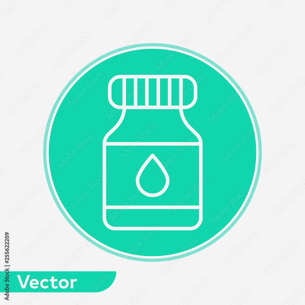 Ink pot vector icon sign symbol Ink pot vector icon sign symbol