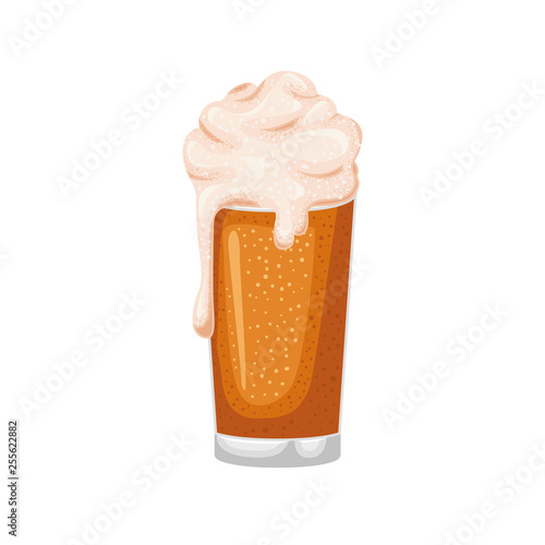 beer with foam isolated icon