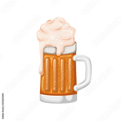 beer with foam isolated icon