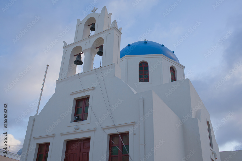 Traditional Greek Church in Thira, Santorini island, Greece