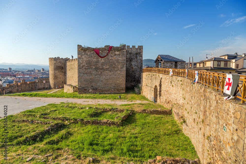 Ponferrada, Spain. Citadel and wall of the castle of the Knights Templar, XII - XV centuries