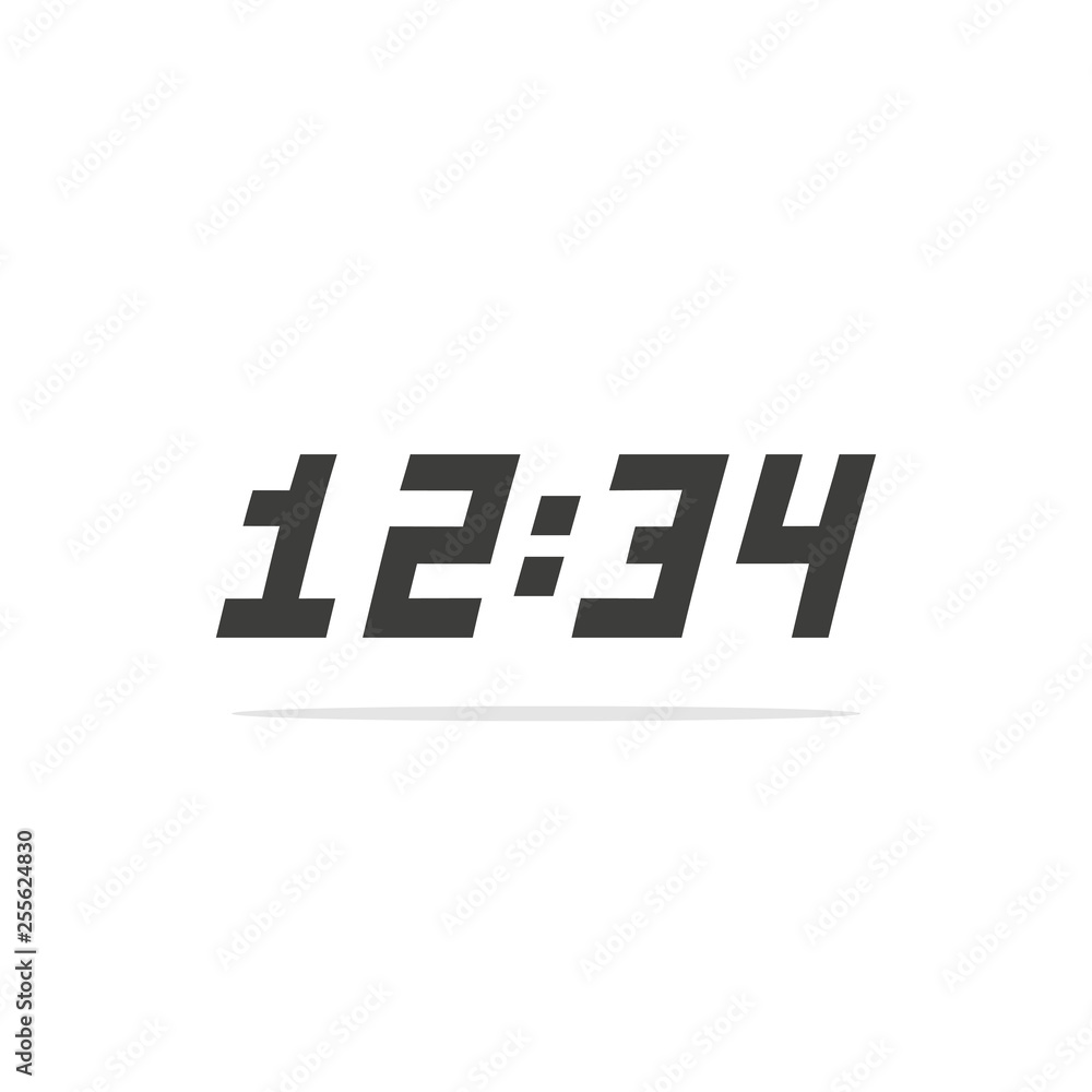Monochrome vector illustration clock icon isolated on white background. Monochrome vector illustration clock icon isolated on white background.