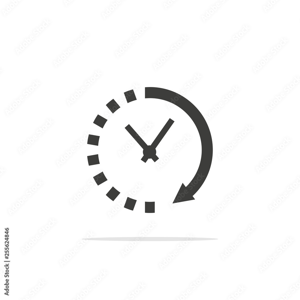 Monochrome vector illustration clock icon isolated on white background. Monochrome vector illustration clock icon isolated on white background.
