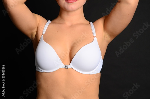 Young beautiful woman in a fashionable linen luxury blonde in the Studio.