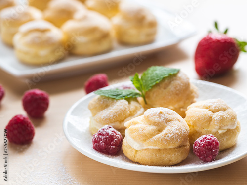 Wallpaper Mural Profiterole on white plate Torontodigital.ca