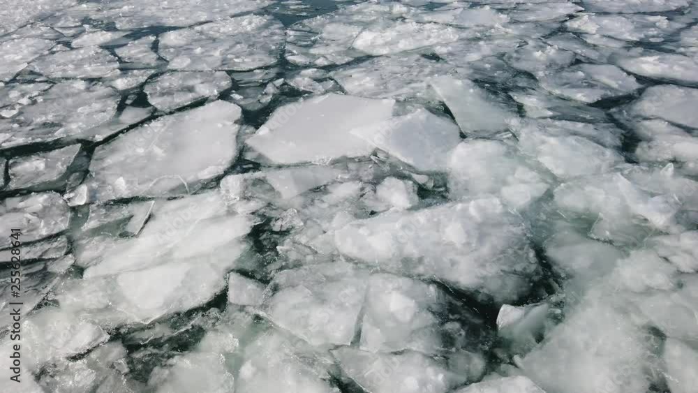 Cracked ice on the surface of the ocean. Global warming concept Cracked ice on the surface of the ocean. Global warming concept