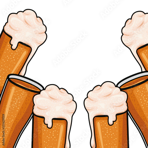 pattern beer with foam isolated icon