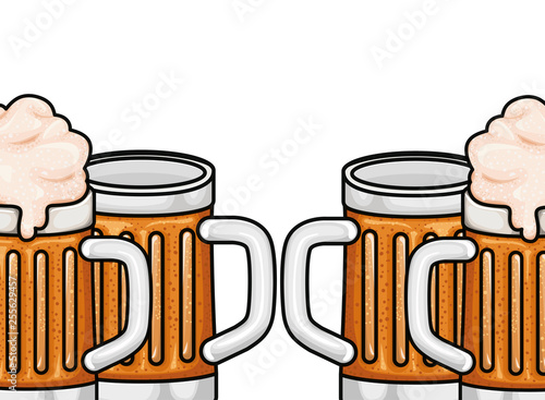 pattern beer with foam isolated icon