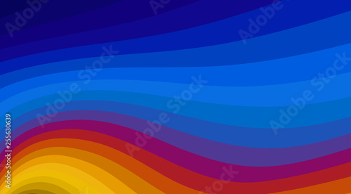 Striped background with color wavy lines. Vector pattern