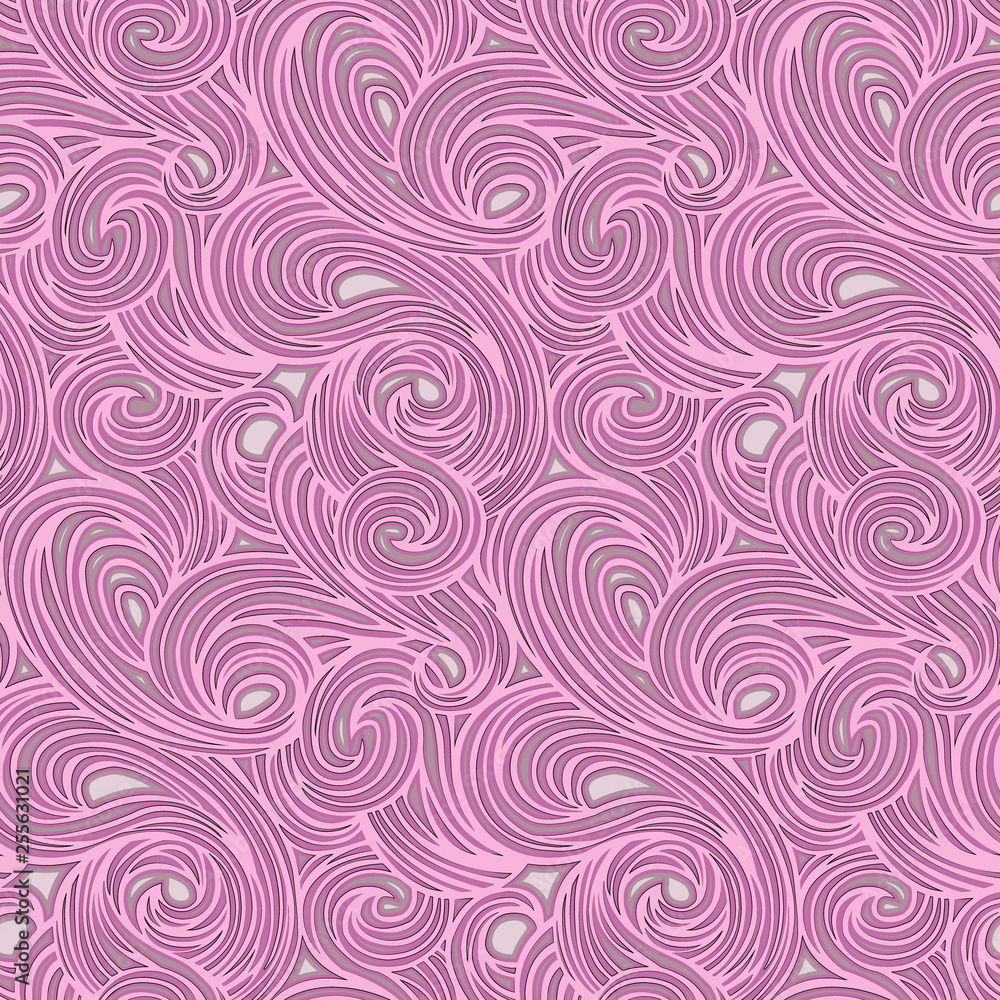 Abstract seamless vector pattern. Vortex stripes pattern in delicate pink color. Wallpaper design, textiles, postal packaging. Abstract seamless vector pattern. Vortex stripes pattern in delicate pink color. Wallpaper design, textiles, postal packaging.