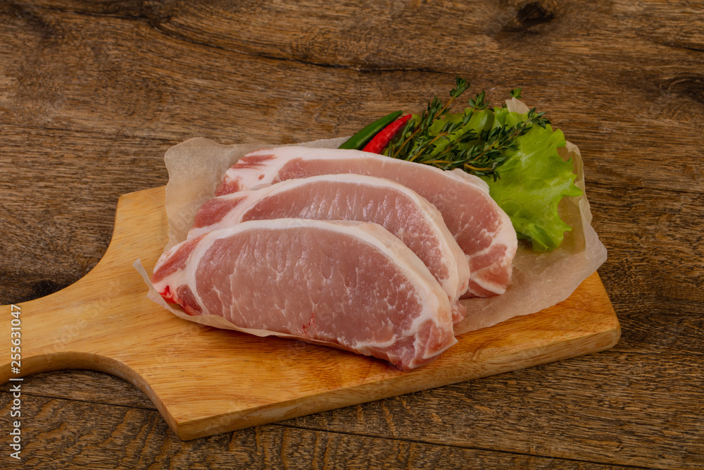 Raw pork steak Raw pork steak