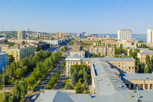 View from the height on the city Volgograd, Russia photo