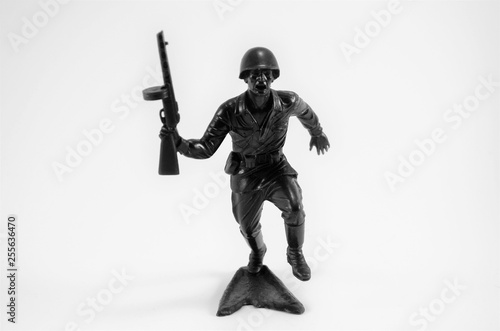 A collection of plastic toy soldiers