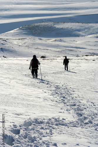 mountaineering, terkking at mountain photo