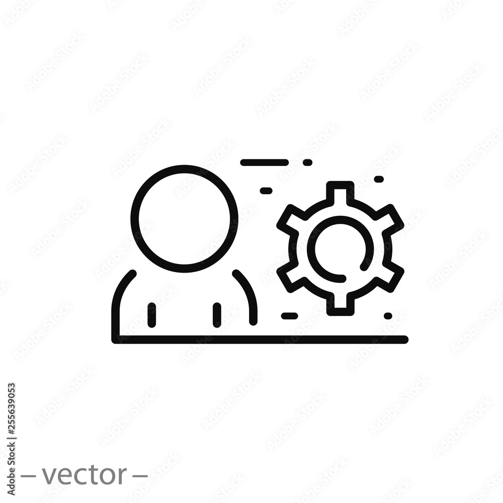 manager icon, facility linear sign on white background - editable stroke vector illustration eps10 manager icon, facility linear sign on white background - editable stroke vector illustration eps10
