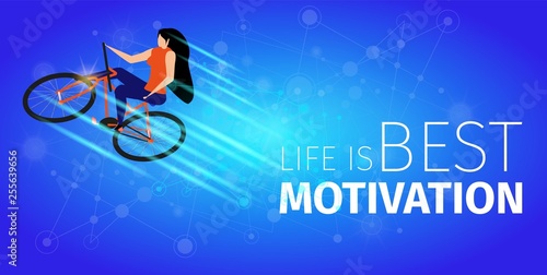 Athlete Woman Doing Extreme Bike Trick. Activity