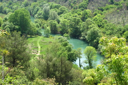 Landscape with river and trees in Bosnia