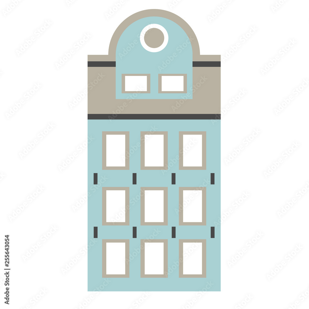 old city building flat color illustration old city building flat color illustration