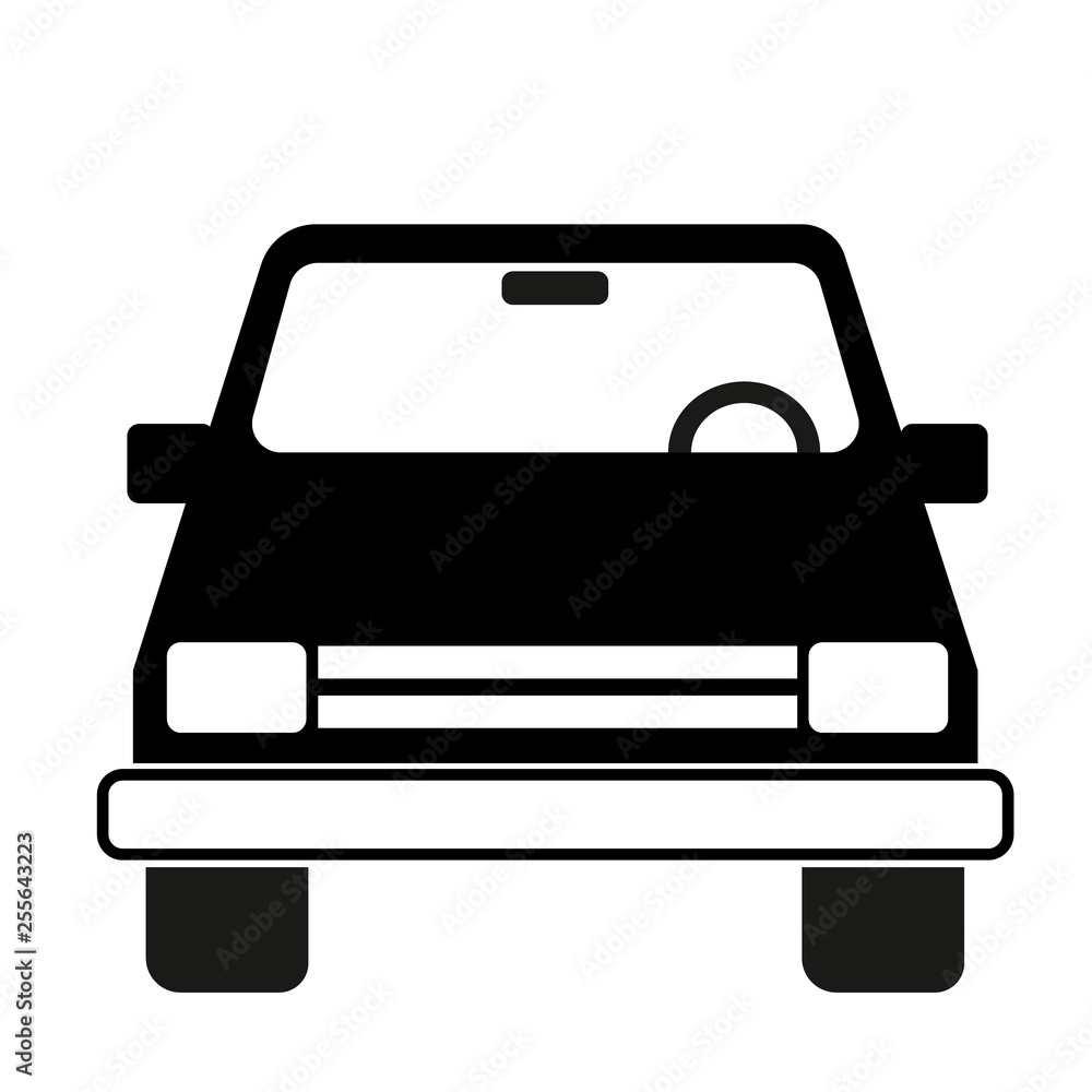 passenger vehicle front view simple art geometric illustration