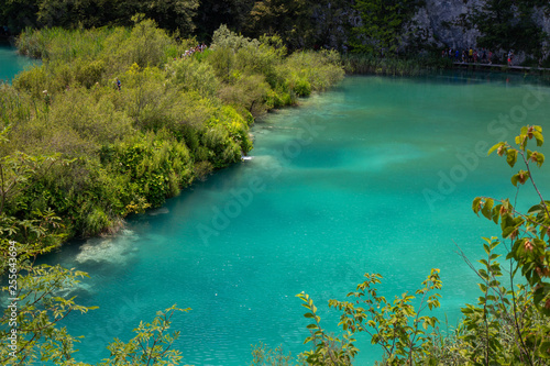  turquoise waters of Plitvice Lakes National Park in Croatia © Tomtsya