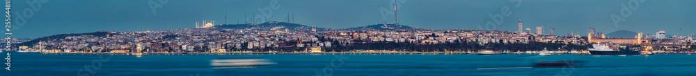 Long Exposure Panorama Asia part view of the Istanbul