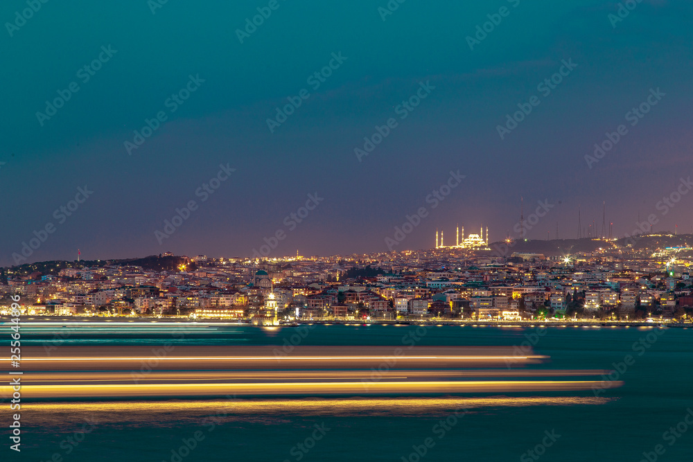 Long Exposure Asia part view of the Istanbul