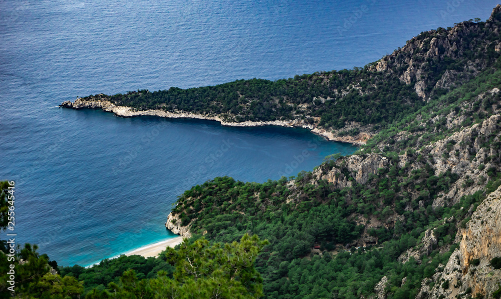 Amazing bay from Marmaris, Mugla, Turkey. Lycian way. Summer and holiday concept.
