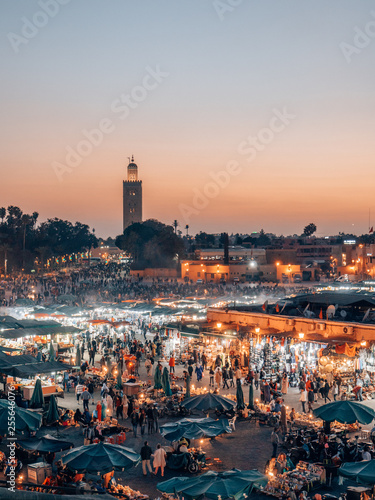 Djemaa el Fna - a famous market place in Marrakech, Morocco