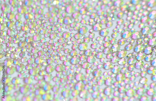 Precious sparkling multicolored rhinestones photo