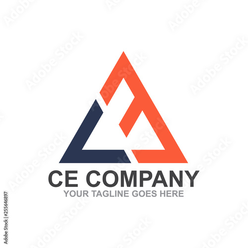 CE letter logo design vector template