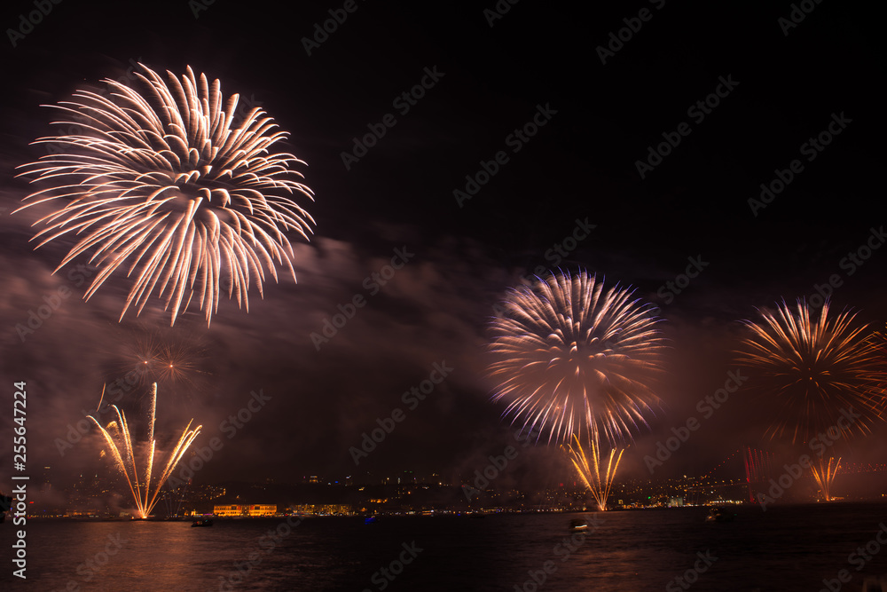 Fireworks in İstanbul Bosphorus