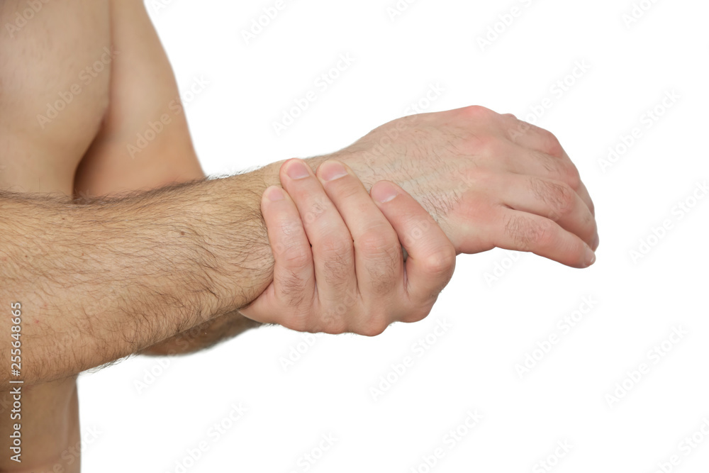 Wrist injury, man with Carpal tunnel syndrome symptom Wrist injury, man with Carpal tunnel syndrome symptom
