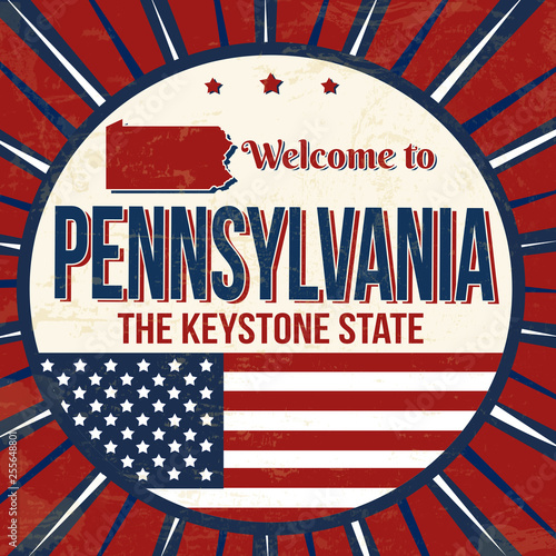 Welcome to Pennsylvania vintage grunge poster