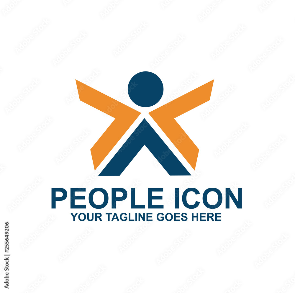 Obraz premium People icon logo design vector template
