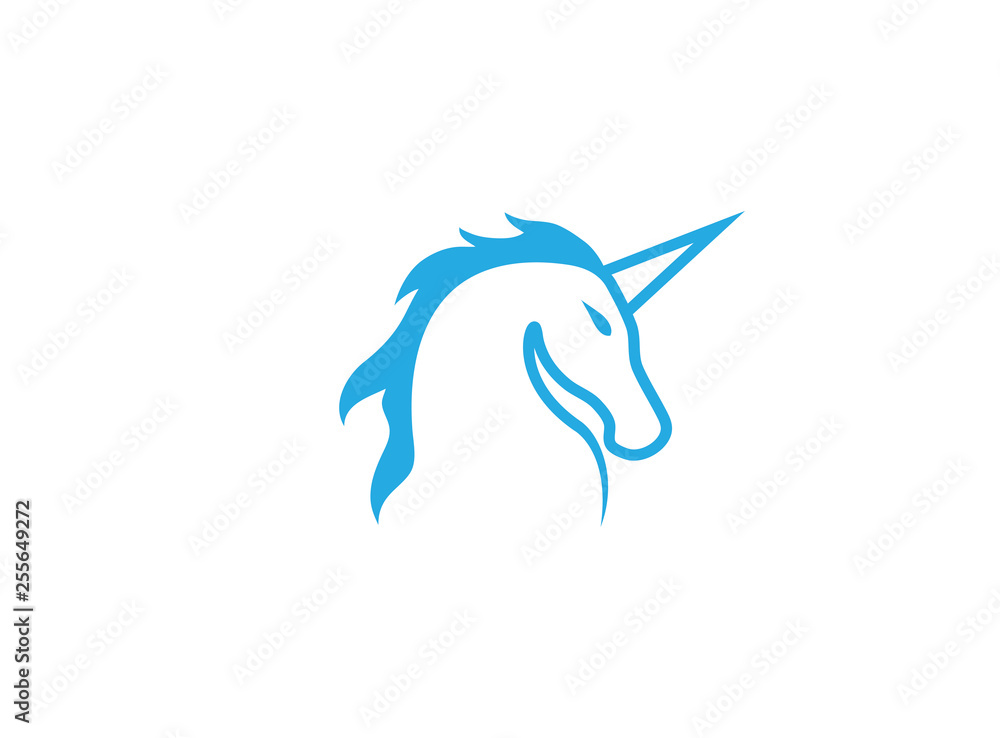 Unicorn Horse head for Logo design illustration