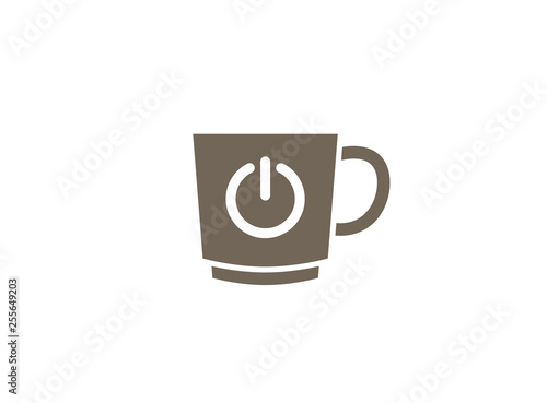 Mug with on and off symbol a cup icon for logo design illustration