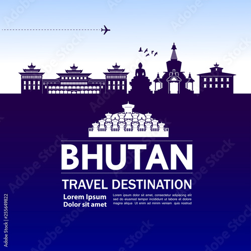 Bhutan travel destination vector illustration.