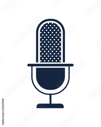 microphone with sound wave isolated icon