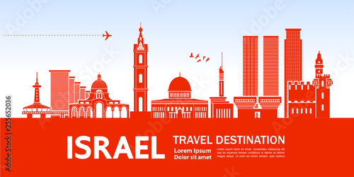 Israel travel destination vector illustration.