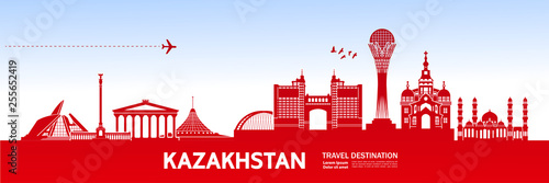 Kazakhstan travel destination vector illustration. photo