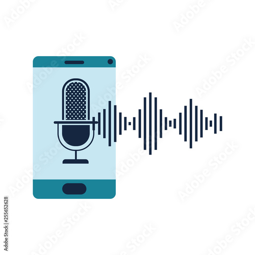 smartphone with voice assistant icon