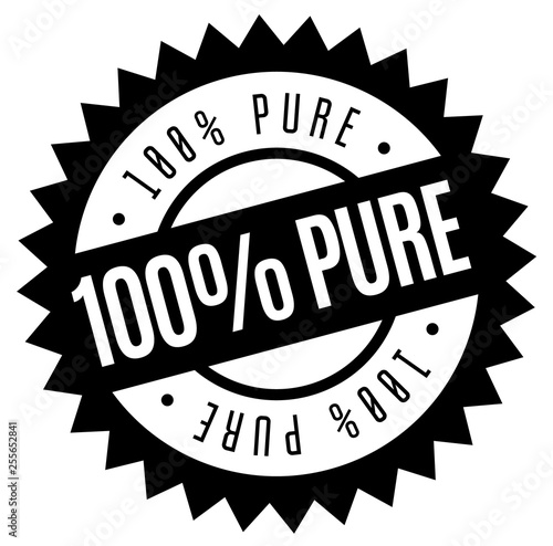 100 percent pure stamp on white
